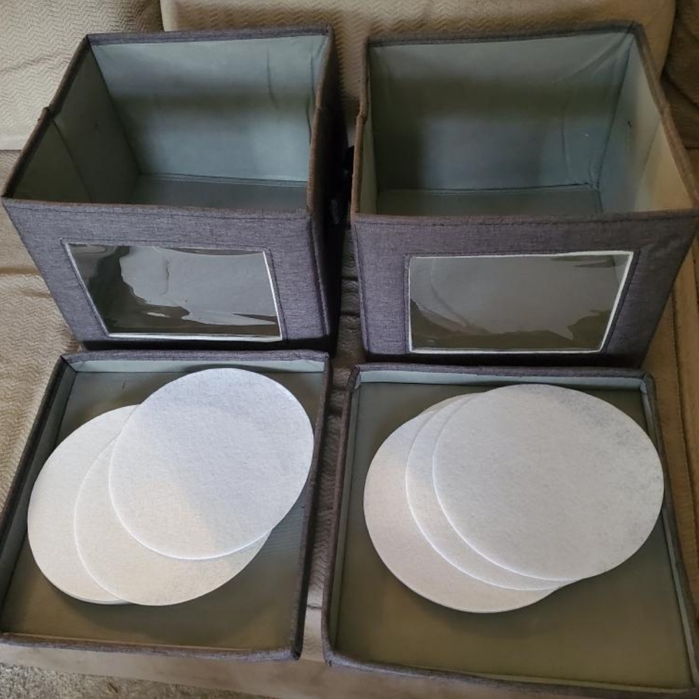 Set of 2, China Storage Containers for Dinner Plates